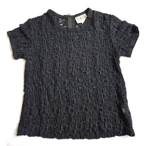 SEA New York Black Lace‎ Shirt 1/2 Zip Breathable Mesh Size 2 Black EUC